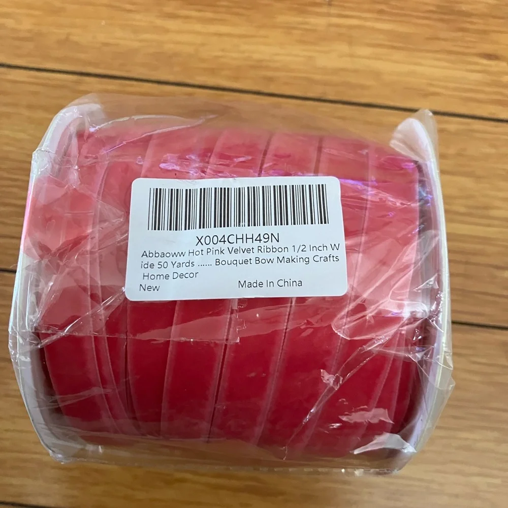 Abbaoww Hot Pink Velvet Ribbon 1/2 Inch Wide 50 Yards for Gift Wrapping & Crafts
